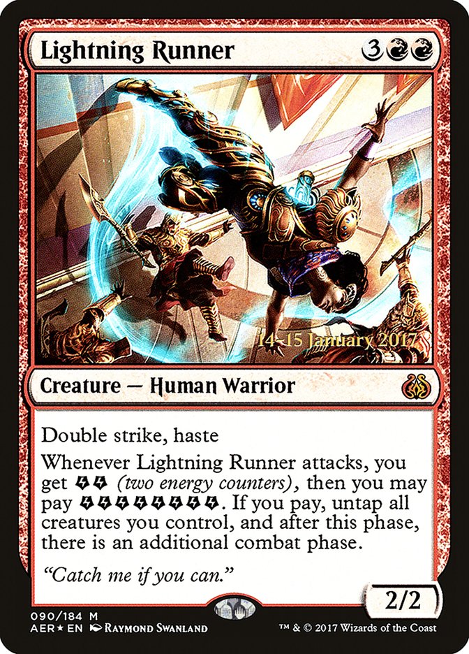 Lightning Runner [Aether Revolt Prerelease Promos] | Enigma On Main