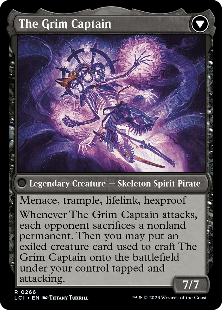 Throne of the Grim Captain // The Grim Captain [The Lost Caverns of Ixalan Prerelease Cards] | Enigma On Main