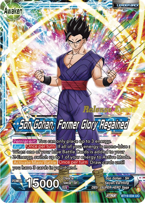 Son Gohan // Son Gohan, Former Glory Regained (Fighter's Ambition Holiday Pack) (BT19-034) [Tournament Promotion Cards] | Enigma On Main