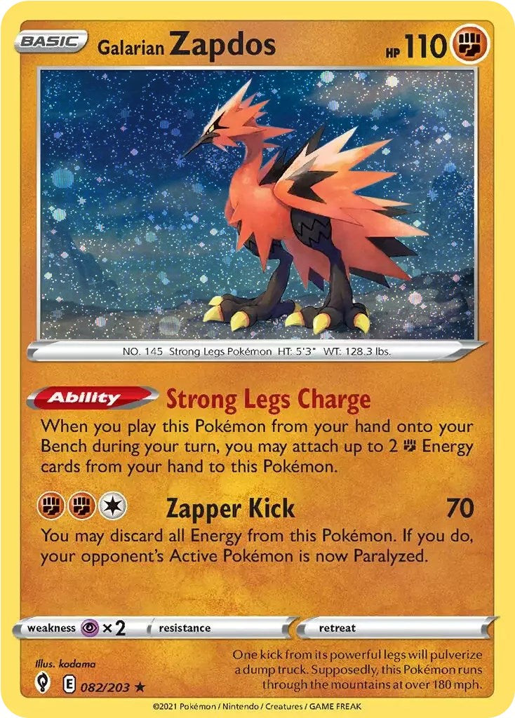 Galarian Zapdos (082/203) (Cosmos Holo) [Sword & Shield: Evolving Skies] | Enigma On Main