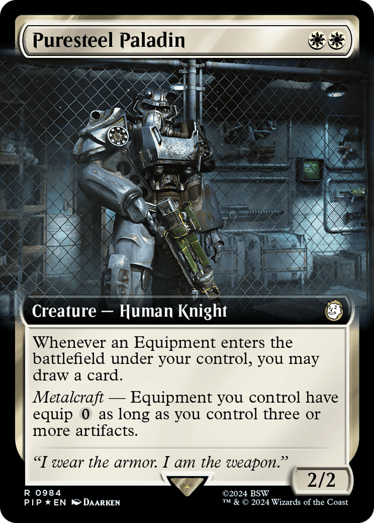 Puresteel Paladin (Extended Art) (Surge Foil) [Fallout] | Enigma On Main