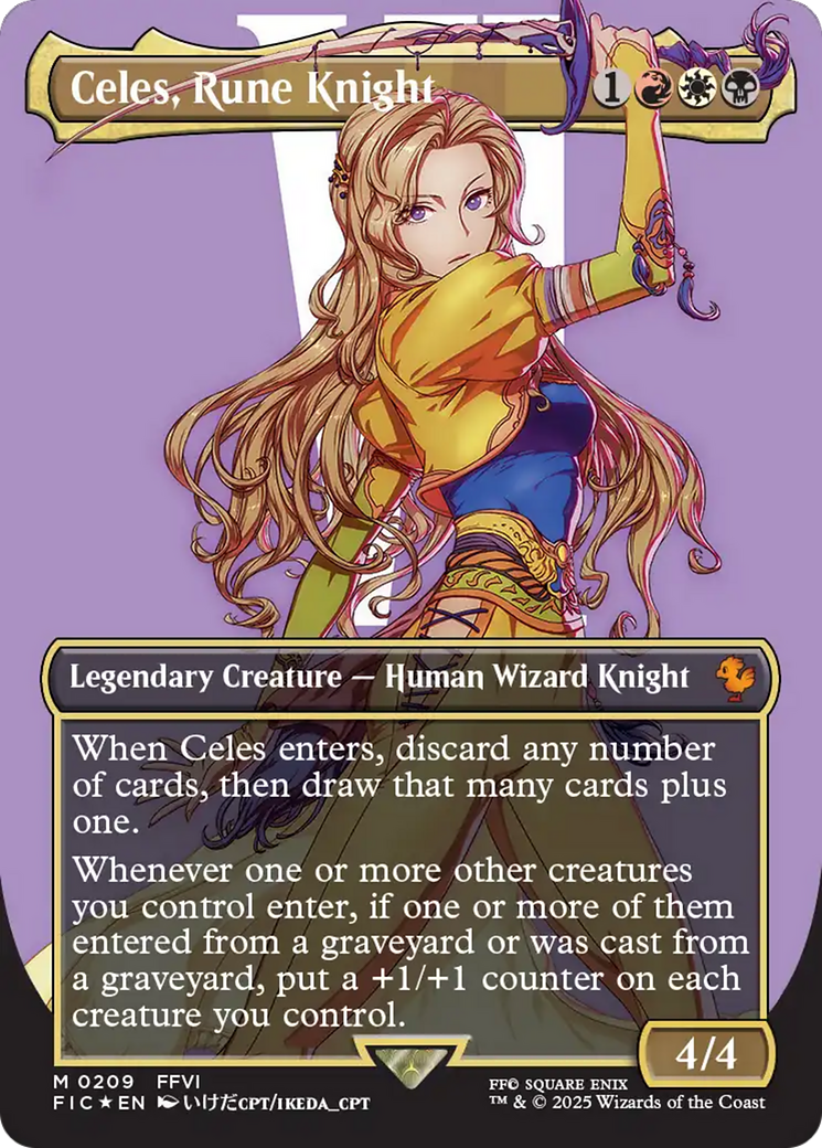 Celes, Rune Knight (Borderless) (Surge Foil) [FINAL FANTASY Commander] | Enigma On Main