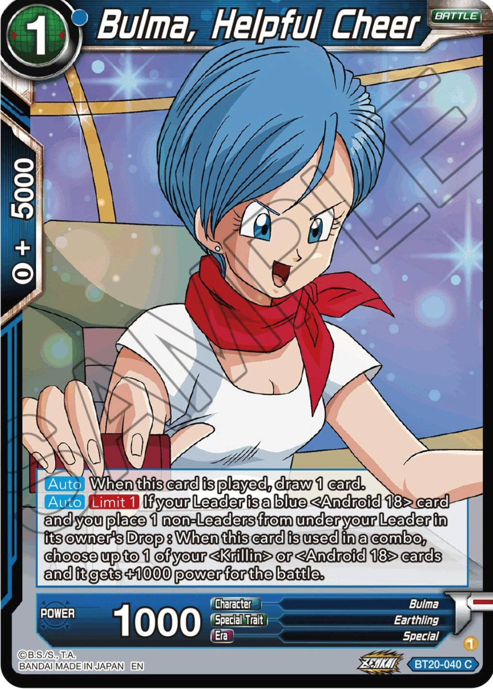 Bulma, Helpful Cheer (BT20-040) [Power Absorbed] | Enigma On Main
