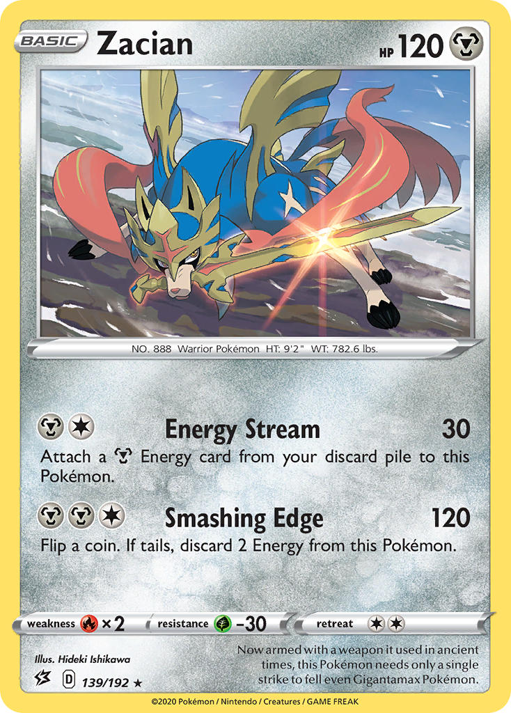 Zacian (139/192) (Cracked Ice Holo) (Theme Deck Exclusives) [Sword & Shield: Rebel Clash] | Enigma On Main