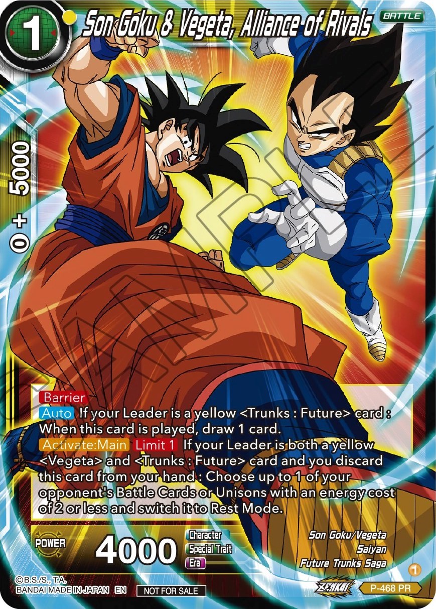 Son Goku & Vegeta, Alliance of Rivals (Z03 Dash Pack) (P-468) [Promotion Cards] | Enigma On Main