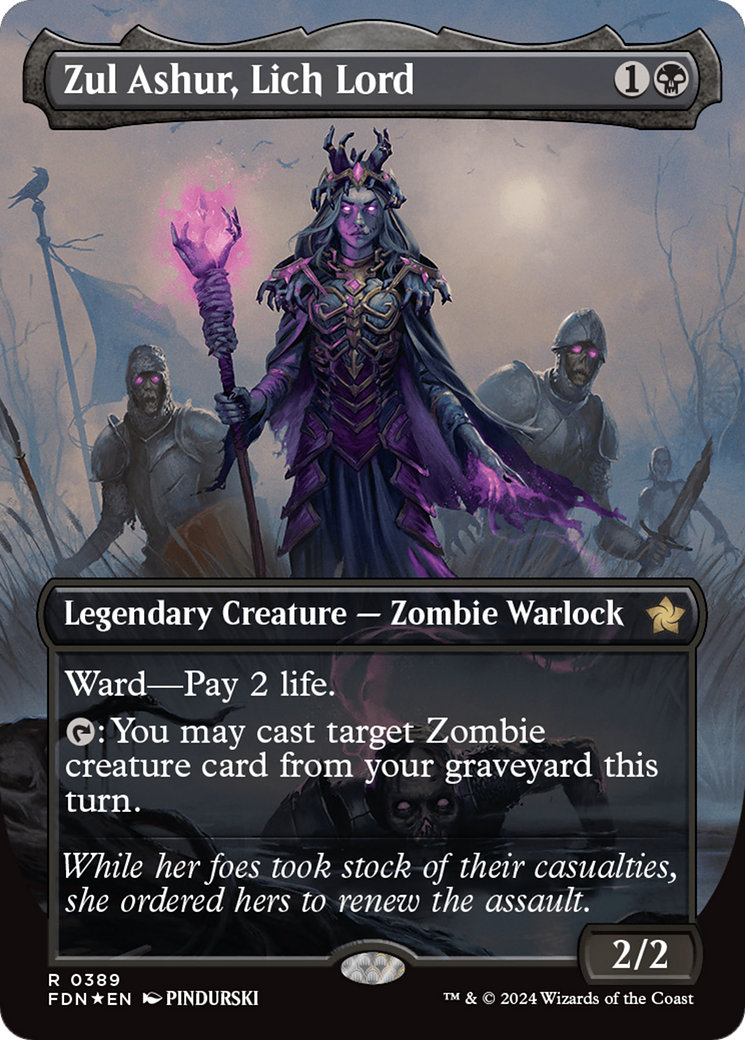 Zul Ashur, Lich Lord (Borderless) (Mana Foil) [Foundations] | Enigma On Main