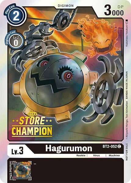 Hagurumon [BT2-052] (Store Champion) [Release Special Booster Promos] | Enigma On Main