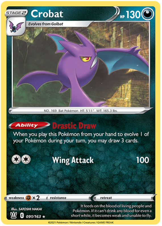 Crobat (091/163) (Theme Deck Exclusive) [Sword & Shield: Battle Styles] | Enigma On Main