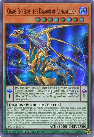 Chaos Emperor, the Dragon of Armageddon [YCSW-EN011] Super Rare | Enigma On Main