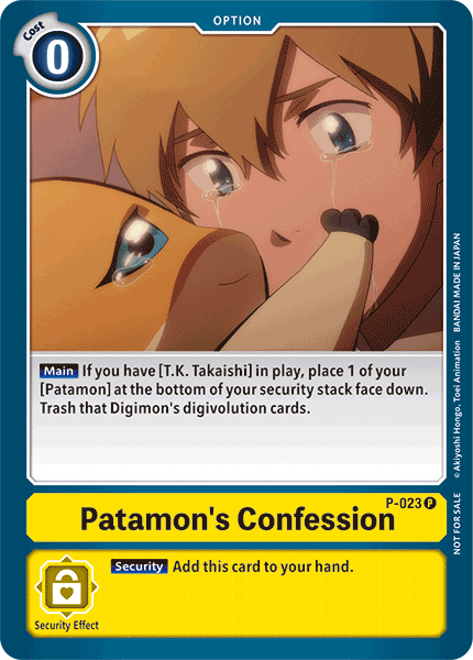 Patamon's Confession [P-023] [Promotional Cards] | Enigma On Main