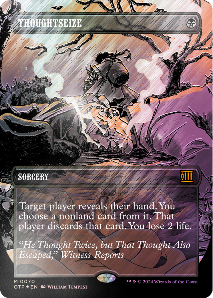 Thoughtseize (Textured Foil) [Outlaws of Thunder Junction: Breaking News] | Enigma On Main