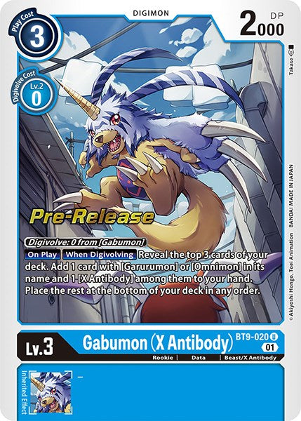 Gabumon (X Antibody) [BT9-020] [X Record Pre-Release Promos] | Enigma On Main