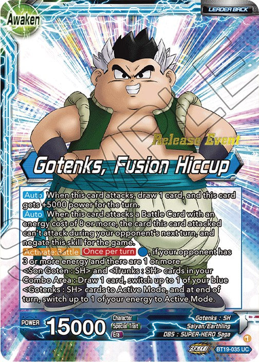 Son Goten & Trunks // Gotenks, Fusion Hiccup (Fighter's Ambition Holiday Pack) (BT19-035) [Tournament Promotion Cards] | Enigma On Main