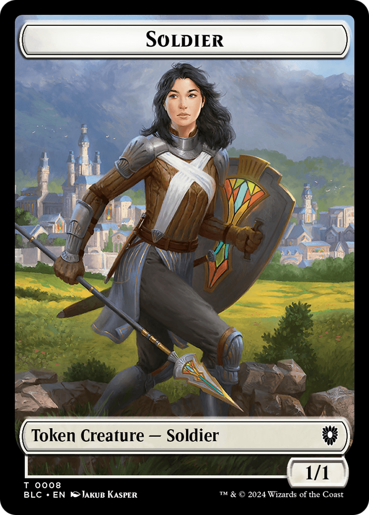 Human // Soldier Double-Sided Token [Bloomburrow Commander Tokens] | Enigma On Main