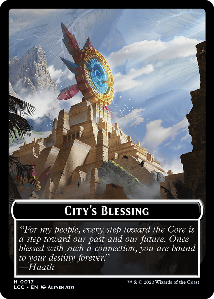 City's Blessing // Dinosaur Double-Sided Token [The Lost Caverns of Ixalan Commander Tokens] | Enigma On Main