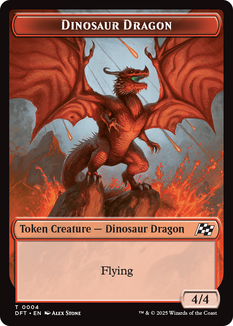 Dinosaur Dragon // Treasure Double-Sided Token [Aetherdrift Tokens] | Enigma On Main