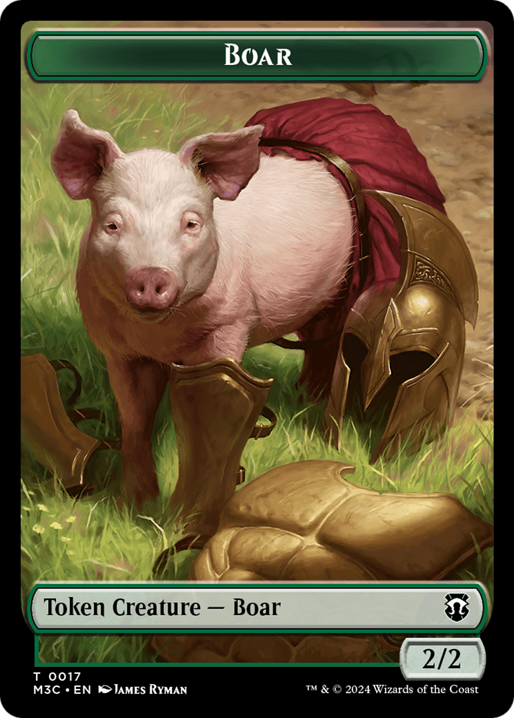 Boar (Ripple Foil) // Forest Dryad Double-Sided Token [Modern Horizons 3 Commander Tokens] | Enigma On Main