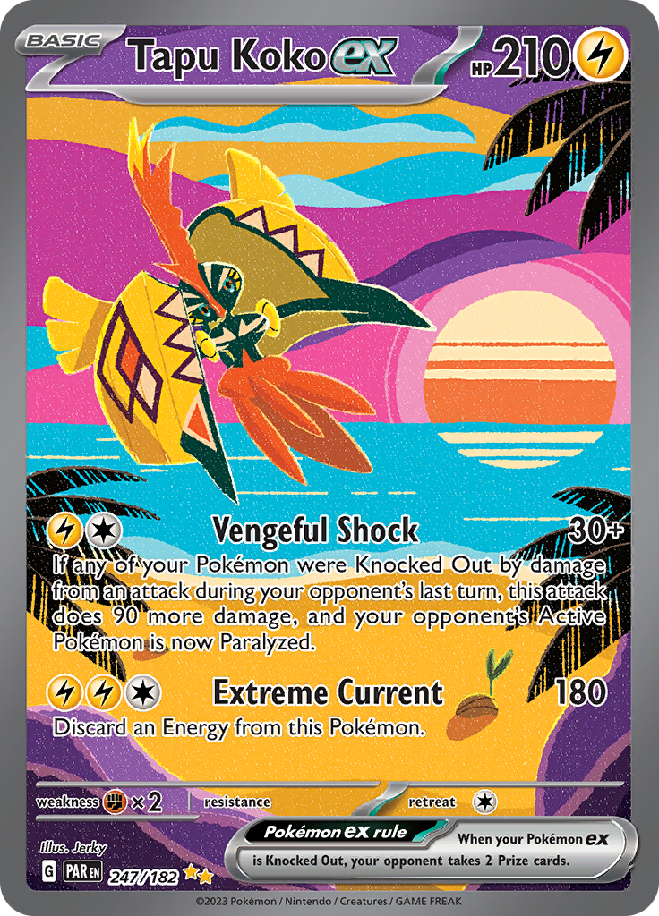 Tapu Koko ex (247/182) [Scarlet & Violet: Paradox Rift] | Enigma On Main