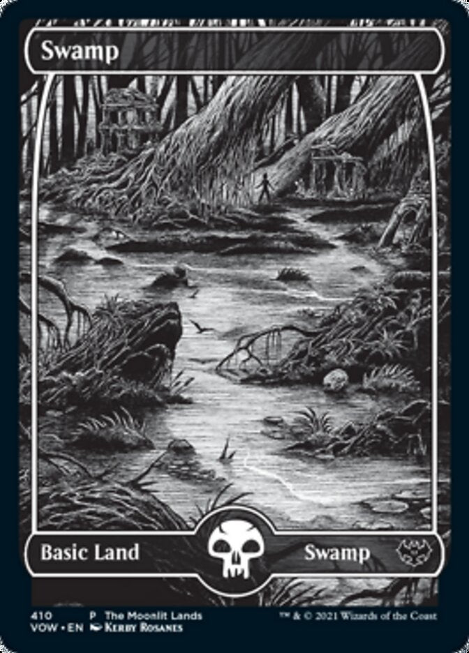 Swamp (The Moonlit Lands) (Foil Etched) [Innistrad: Crimson Vow Promos] | Enigma On Main