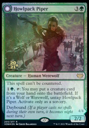 Howlpack Piper // Wildsong Howler [Innistrad: Crimson Vow Prerelease Promos] | Enigma On Main