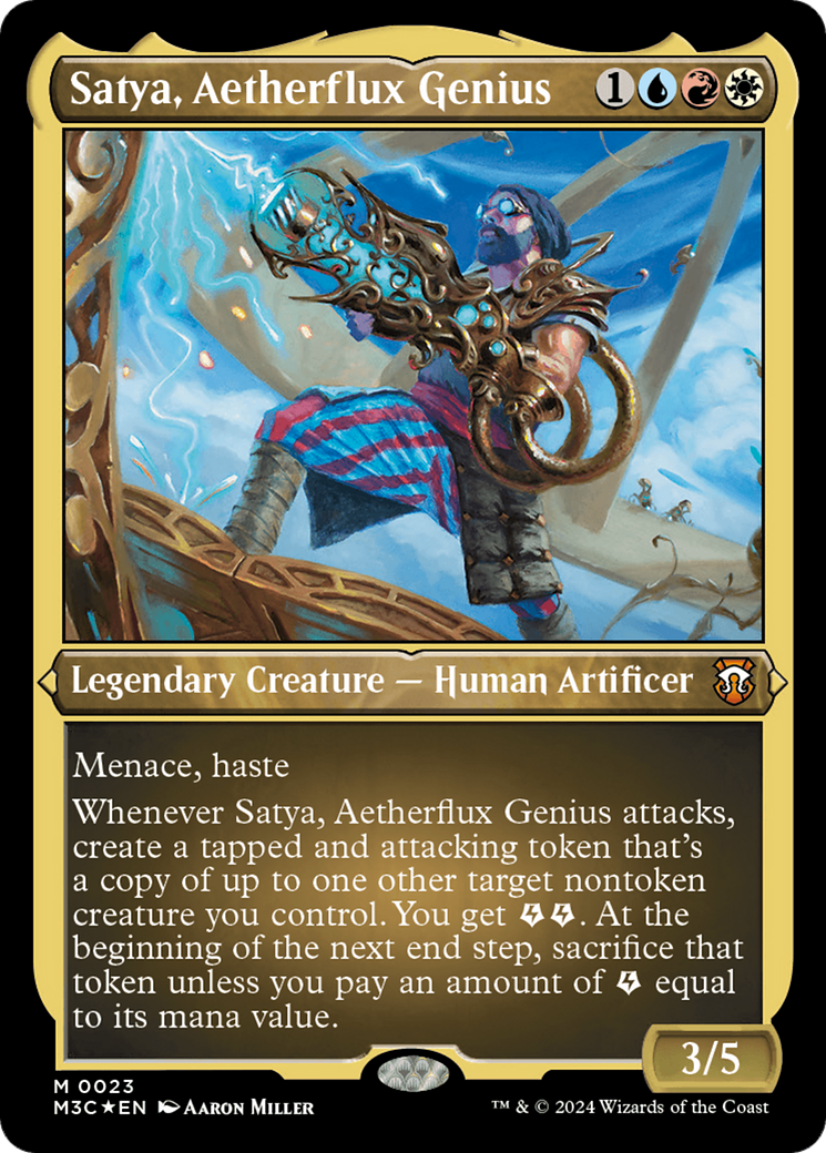 Satya, Aetherflux Genius (Foil Etched) [Modern Horizons 3 Commander] | Enigma On Main