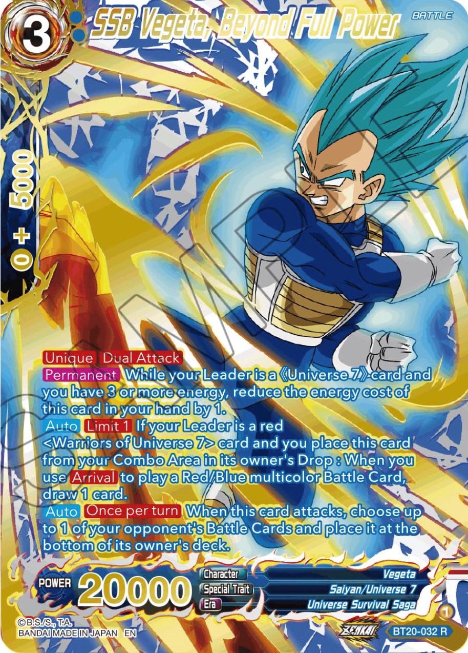 SSB Vegeta, Beyond Full Power (Gold-Stamped) (BT20-032) [Power Absorbed] | Enigma On Main