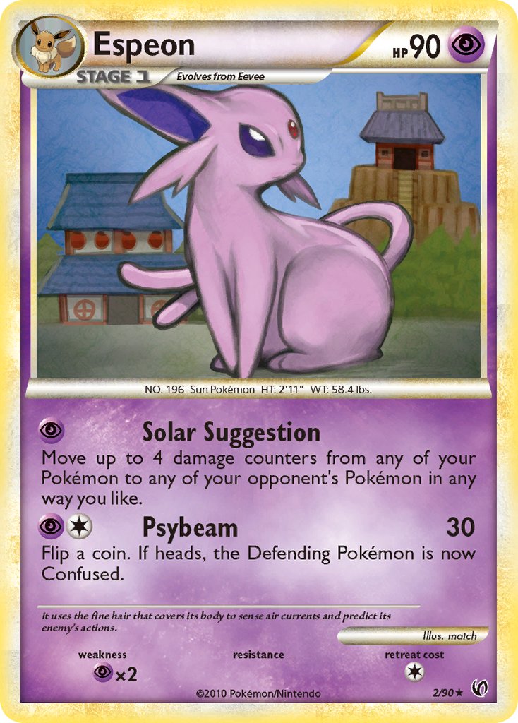 Espeon (2/90) (Cracked Ice Holo) (Theme Deck Exclusive) [HeartGold & SoulSilver: Unleashed] | Enigma On Main