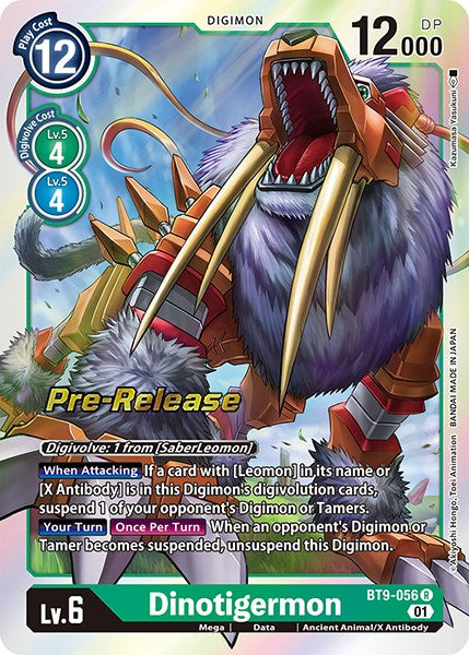 Dinotigermon [BT9-056] [X Record Pre-Release Promos] | Enigma On Main