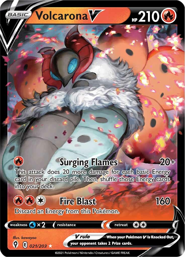 Volcarona V (021/203) [Sword & Shield: Evolving Skies] | Enigma On Main