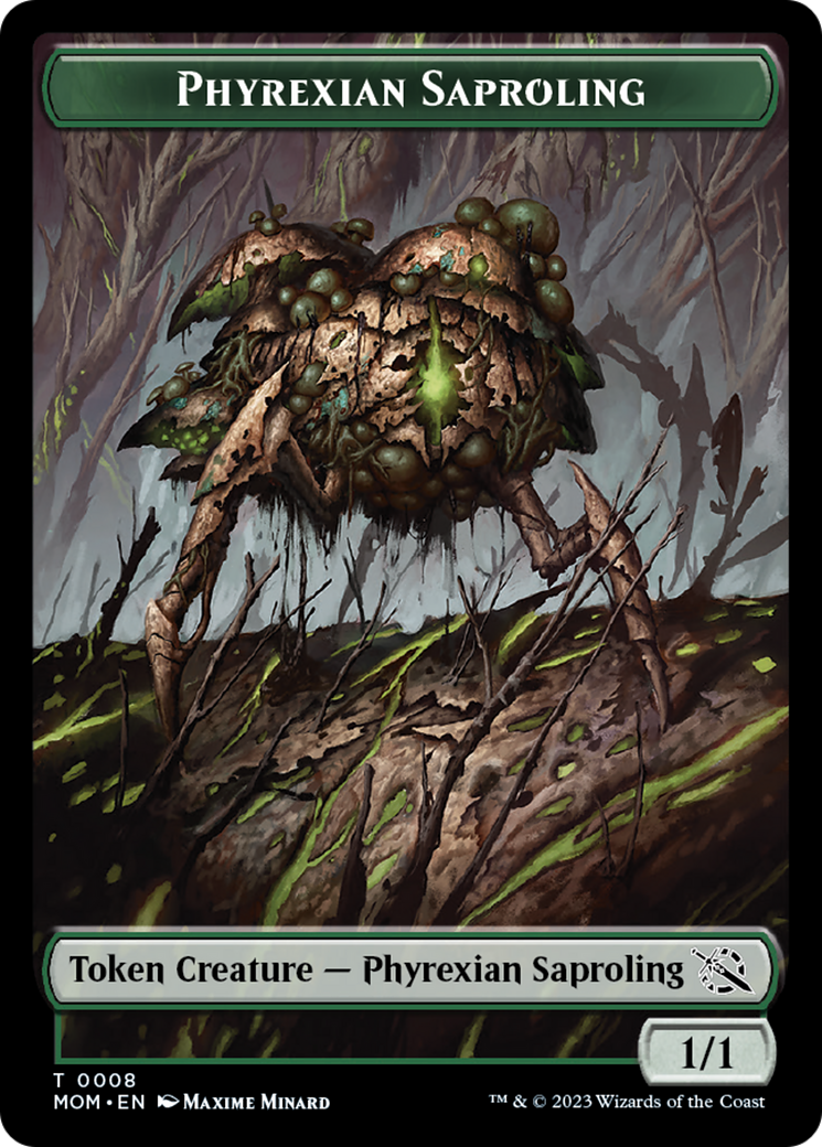 Warrior // Phyrexian Saproling Double-Sided Token [March of the Machine Tokens] | Enigma On Main