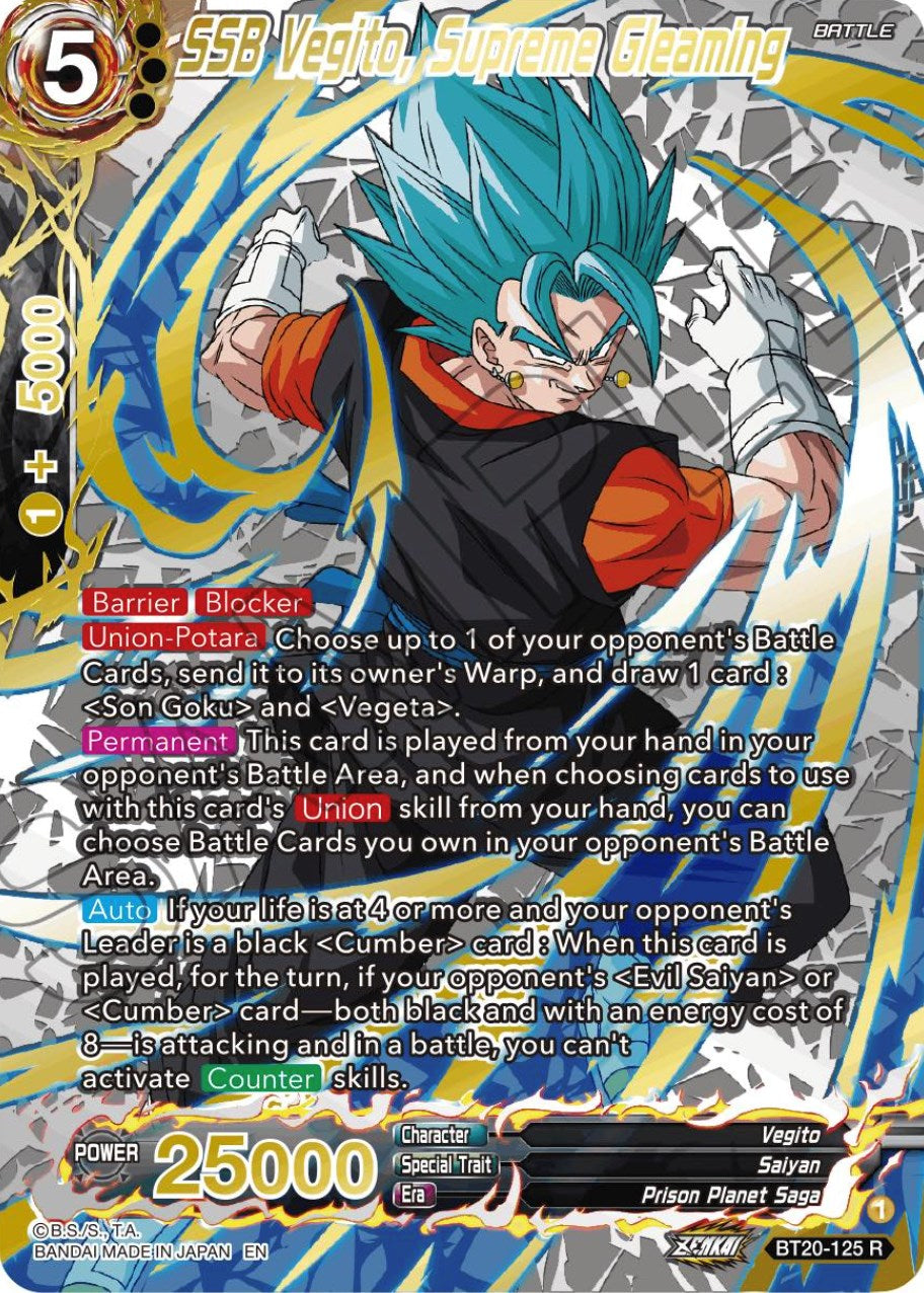SSB Vegito, Supreme Gleaming (Gold-Stamped) (BT20-125) [Power Absorbed] | Enigma On Main