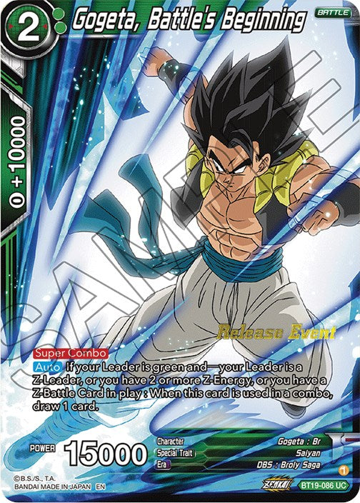 Gogeta, Battle's Beginning (Fighter's Ambition Holiday Pack) (BT19-086) [Tournament Promotion Cards] | Enigma On Main