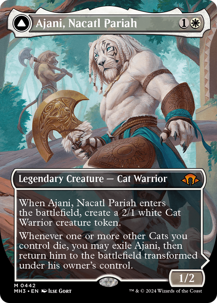 Ajani, Nacatl Pariah // Ajani, Nacatl Avenger (Borderless) [Modern Horizons 3] | Enigma On Main