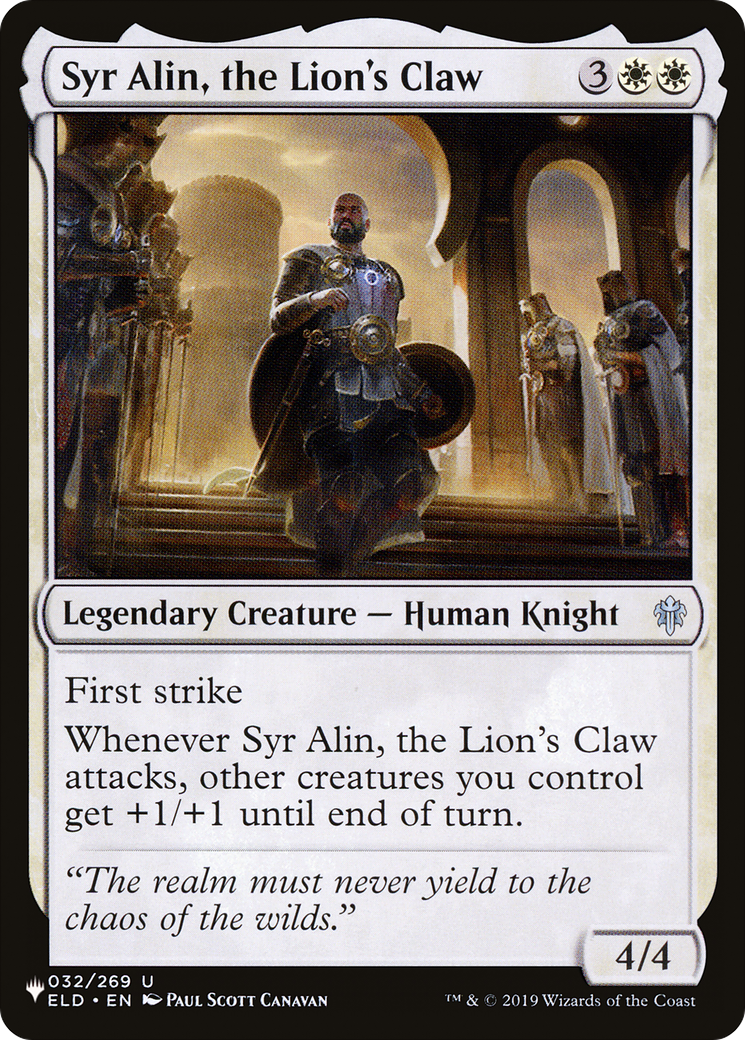 Syr Alin, the Lion's Claw [The List Reprints] | Enigma On Main