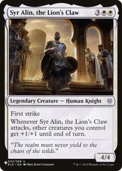 Syr Alin, the Lion's Claw [The List Reprints] | Enigma On Main