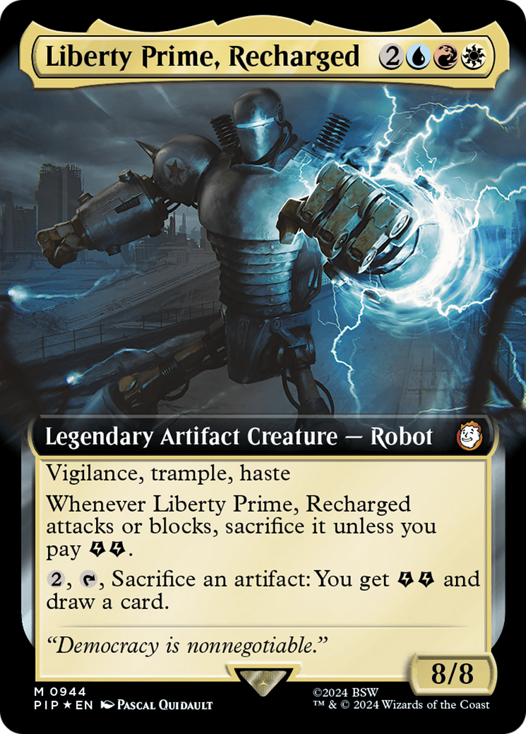 Liberty Prime, Recharged (Extended Art) (Surge Foil) [Fallout] | Enigma On Main