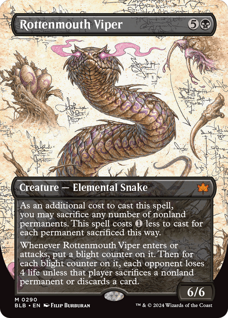 Rottenmouth Viper (Borderless) [Bloomburrow] | Enigma On Main