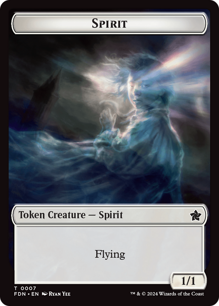 Spirit // Cat (0001) Doubled-Sided Token [Foundations Tokens] | Enigma On Main