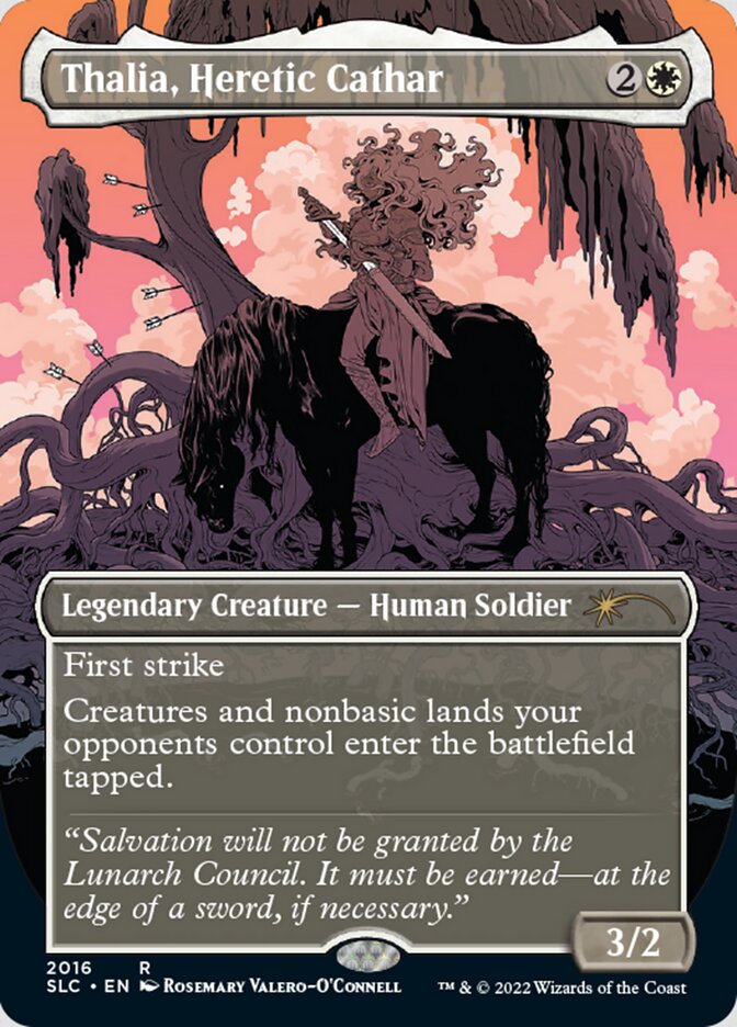Thalia, Heretic Cathar (Borderless) [Secret Lair Countdown Kit] | Enigma On Main