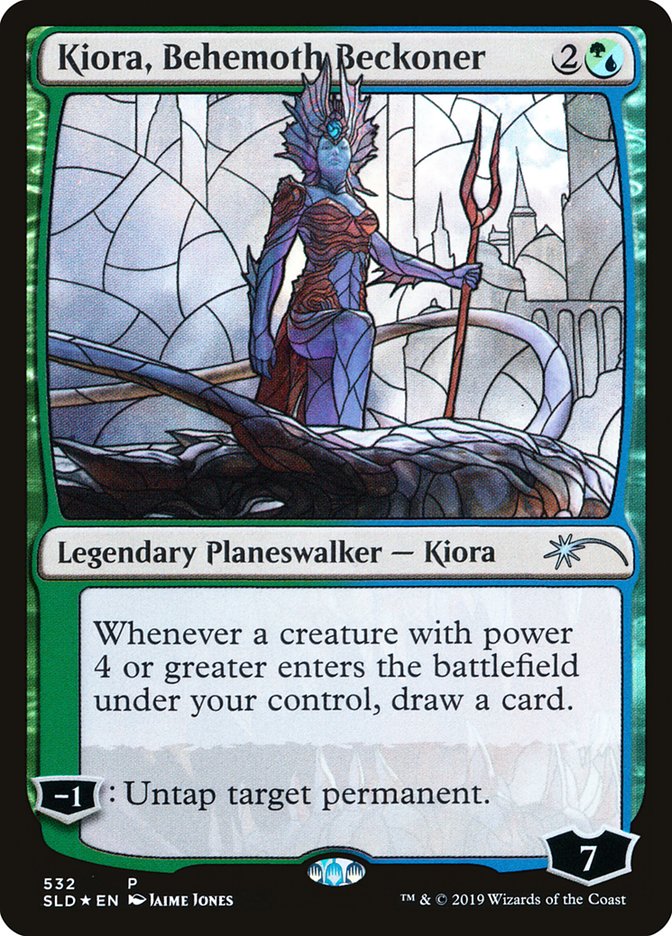 Kiora, Behemoth Beckoner (Stained Glass) [Secret Lair Drop Promos] | Enigma On Main