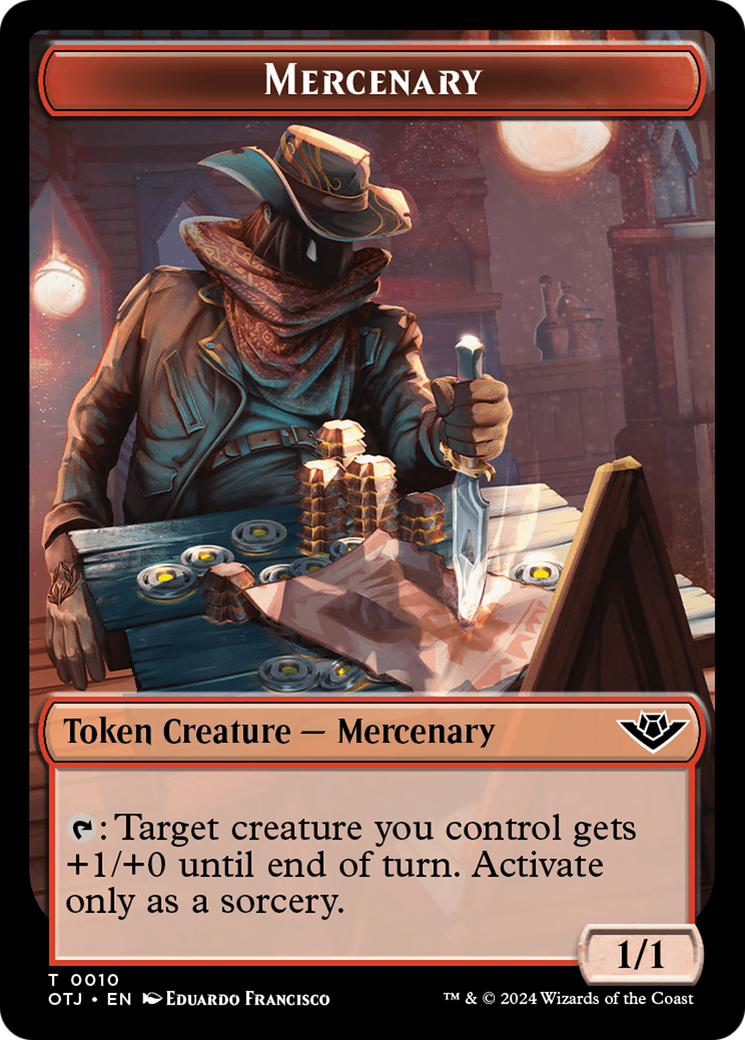 Mercenary // Human Rogue Double-Sided Token [Outlaws of Thunder Junction Tokens] | Enigma On Main