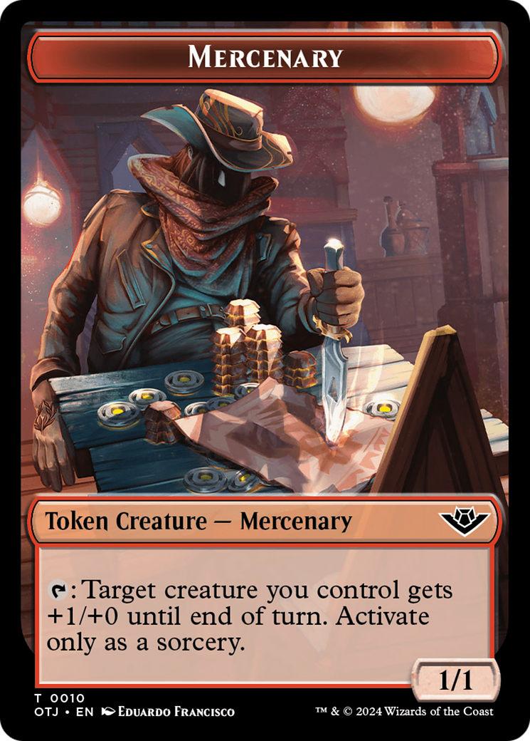 Mercenary // Vampire Rogue Double-Sided Token [Outlaws of Thunder Junction Tokens] | Enigma On Main