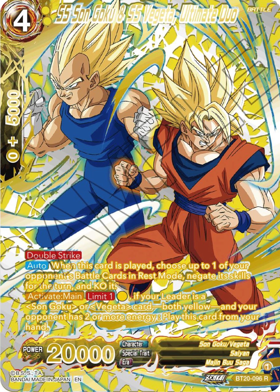 SS Son Goku & SS Vegeta, Ultimate Duo (Gold-Stamped) (BT20-096) [Power Absorbed] | Enigma On Main