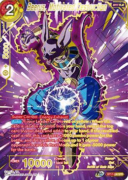 Beerus, Motivated Destruction (SPR) (BT17-134) [Ultimate Squad] | Enigma On Main