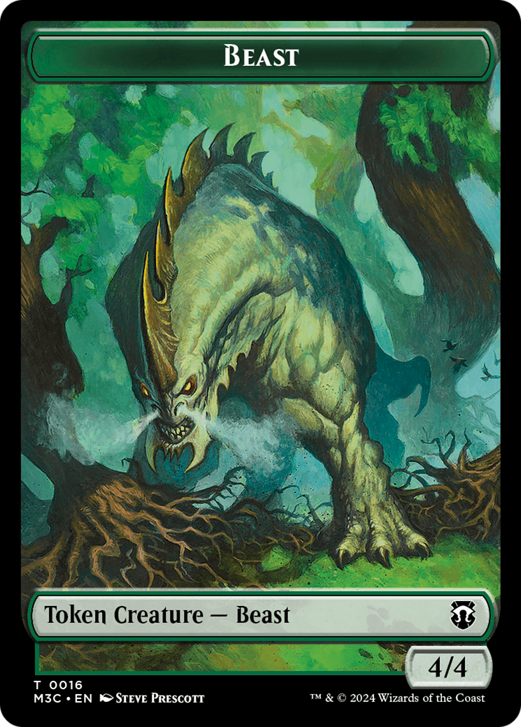 Elephant (Ripple Foil) // Beast (0016) Double-Sided Token [Modern Horizons 3 Commander Tokens] | Enigma On Main