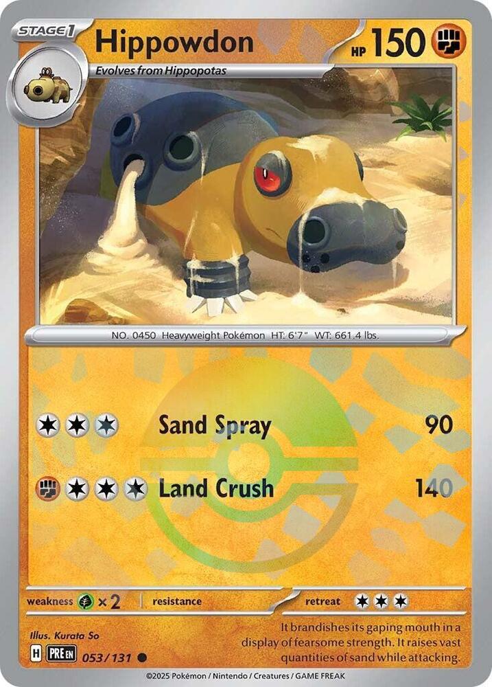 Hippowdon (053/131) (Poke Ball Pattern) [Scarlet & Violet: Prismatic Evolutions] | Enigma On Main