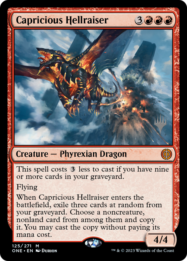 Capricious Hellraiser (Promo Pack) [Phyrexia: All Will Be One Promos] | Enigma On Main
