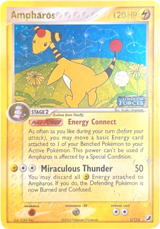 Ampharos (1/115) (Stamped) [EX: Unseen Forces] | Enigma On Main