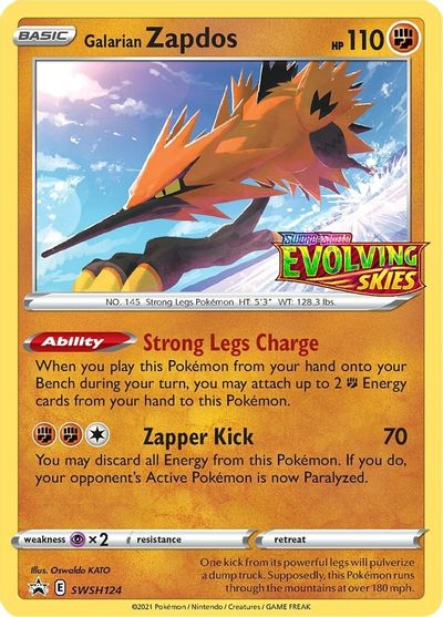 Galarian Zapdos (SWSH124) (Prerelease Promo) [Sword & Shield: Black Star Promos] | Enigma On Main