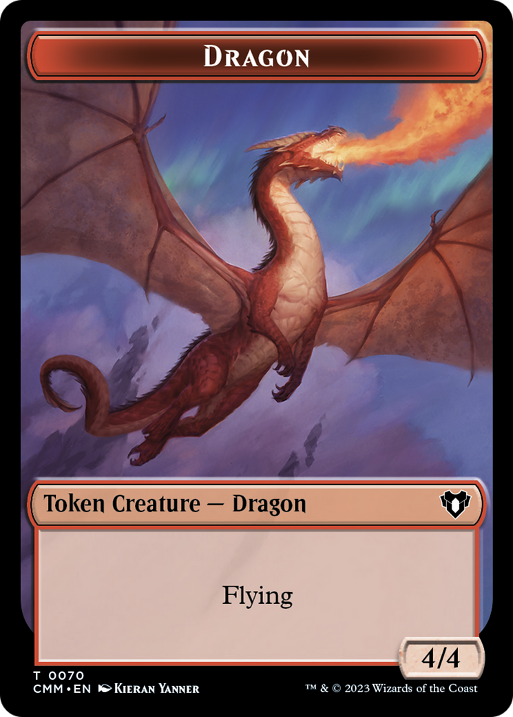 Dragon // Kor Ally Double-Sided Token [Commander Masters Tokens] | Enigma On Main